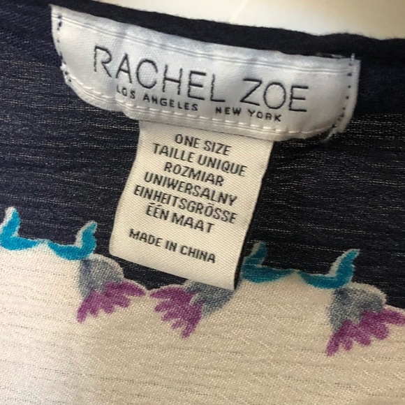 Rachel Zoe|Bohemian Abstract floral print white kimono wrap,one size•••Rayon - Picture 7 of 8